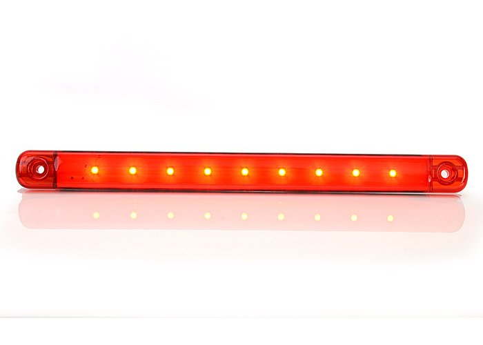 Led positielamp EXTRA DUN ROOD 9LED 12-24v LxBxH 238x20,6x10,4mm