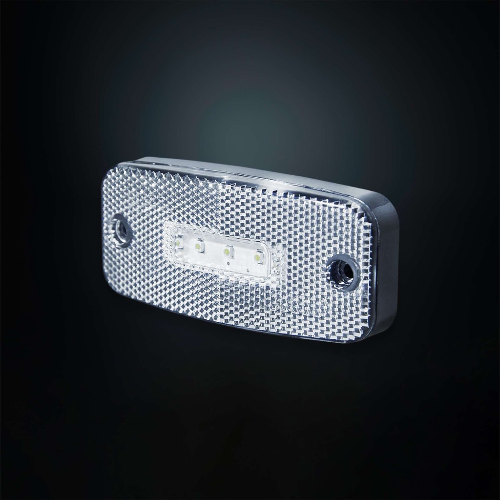 LED Side Marker Light 12-24V + 5m Cable - White