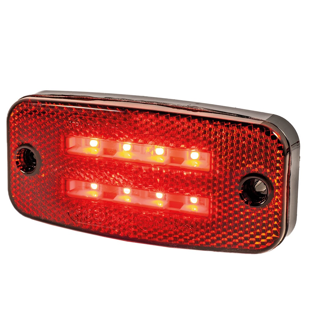 LED markeerlamp + remlicht 12/24V rood