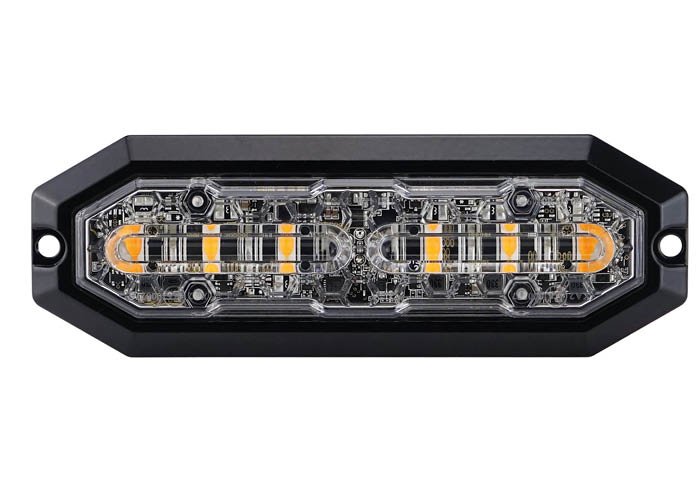 Flitser 6 LED, 12-24V Oranje 132x45x10mm
