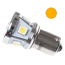 Set (2) BA15 LED met 8 SMD leds Oranje