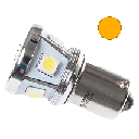 Set (2) BA15 LED met 8 SMD leds Oranje