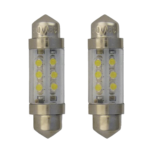 SV8.5 Festoon Lamps Short | 4 LEDs White | Set of 2 Pieces