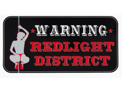 WARNING REDLIGHT DISTRICT POLE DANCE STICKER