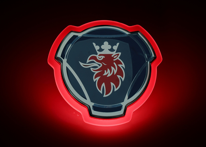 Scania LED embleem Rood