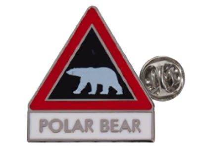 [501007] POLARBEAR TRAFFIC SIGN PIN