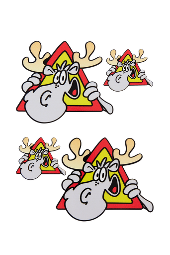 [500365] HAPPY MOOSE TRAFFIC SIGN STICKER SET 4 STUKS