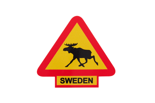 [500354] SWEDEN MOOSE TRAFFIC SIGN STICKER