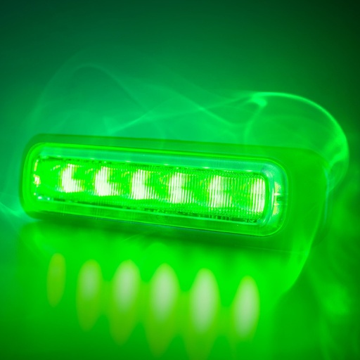 [2607850404G] Dark Knight Strobe Light Green 6 LED Dark Lens 