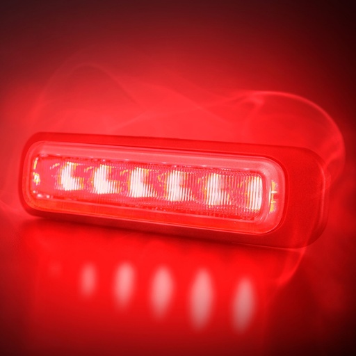 [2607850404R] Dark Knight LED-flitser 6-LED Rood - Donkere Lens