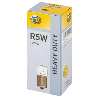 [2607015-5W] Hella R5W BA15s Halogen Lights 24V | Set of 10 Pieces