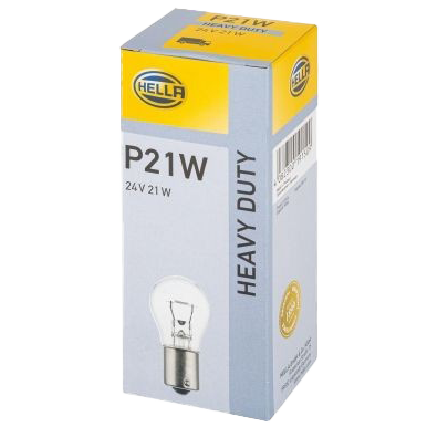 [2607015-21W] Hella P21W Ba15s Halogen Lamps 24V | Set of 10 Pieces