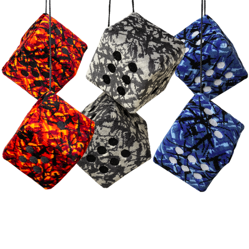 Dobbelstenen in Deense Stof met Geborduurde Stippen