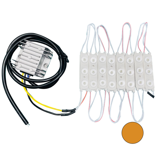 [2607-LED125A] (125A) LED'S + POWER UNIT 12/24V TBV 125CM LICHTBAK - ORANJE