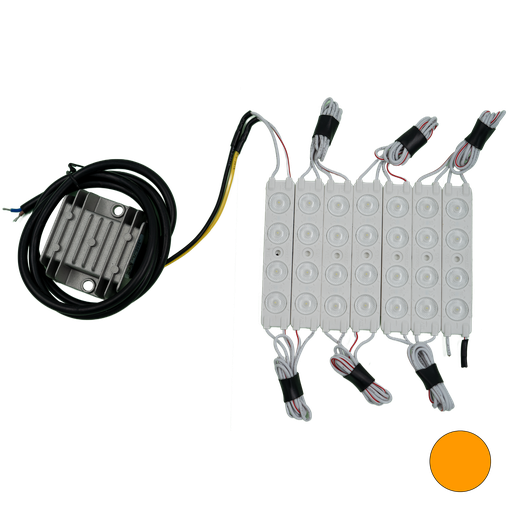[2607-LED125A] (125A) LED'S + POWER UNIT 12/24V TBV 125CM LICHTBAK - ORANJE