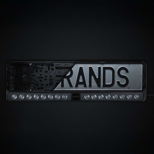 [2607809446] Nuuk E-Line DUO Black License Plate Holder LED Bar 2x10"