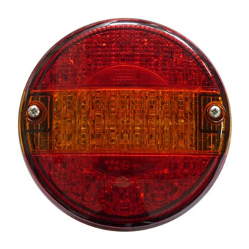 [090985500] 3-Chamber LED Taillight Round Ø140mm | Red/Amber