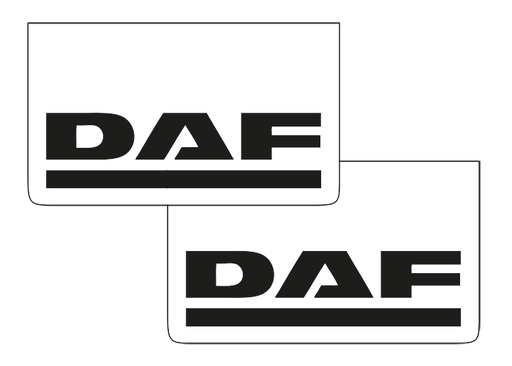[1501035311] Pair of Mudflaps for DAF | White with Black Print
