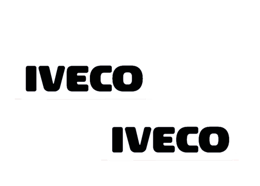 [1502035311] Pair of Mudflaps for Iveco | White with Black Print