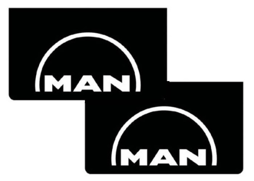 [1503035012] Pair of Mudflaps for MAN | Black with White Print