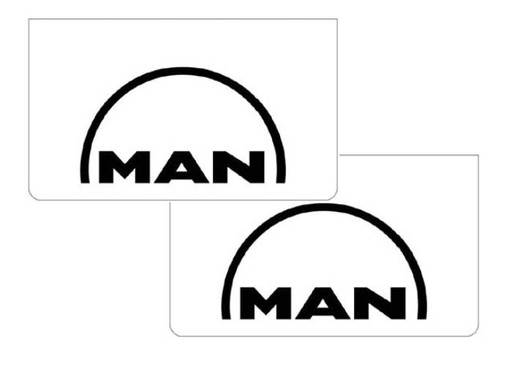 [1503035311] Pair of Mudflaps for MAN | White with Black Print