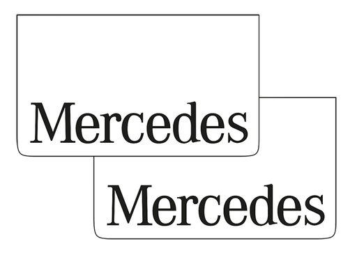 [1504035311] Spatlap set (2) wit met zwart Mercedes