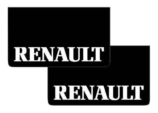 [1505035012] Pair of Mudflaps for Renault | Black with White Print