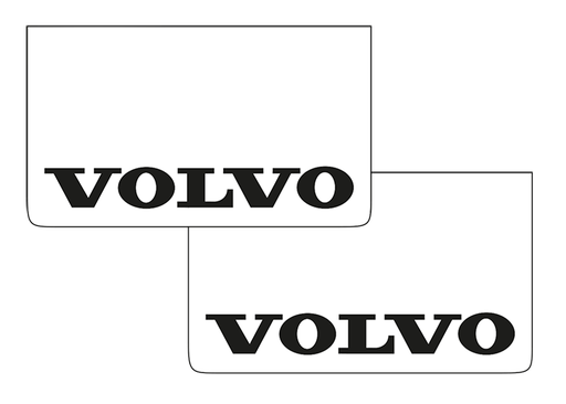 [1508035311] Pair of Mudflaps for Volvo | White with Black Print