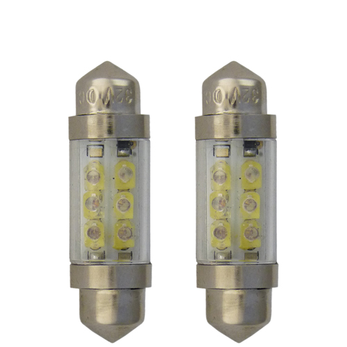 [201F3632VO] SV8.5 Festoon Lamps Short | 4 LEDs Amber | Set of 2 Pieces