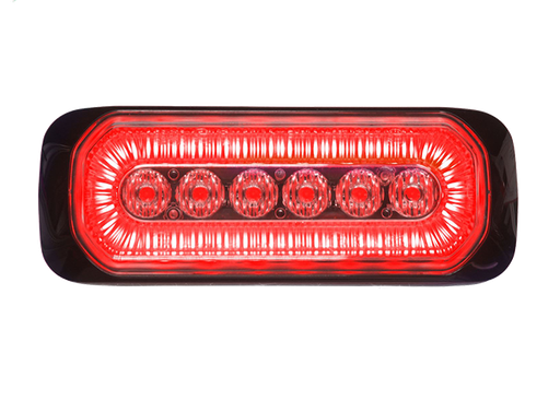[26075014AR] LED flitser 6-LED 12-24V oranje/rood