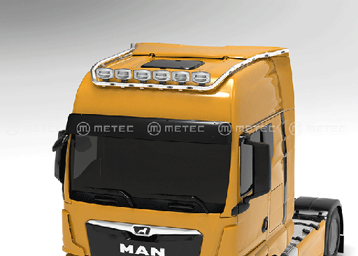 [2103854699] Stainless Steel Roof Light Bar "HYDRA" for MAN TGX GX 2020 | 5 White + 10 Amber LEDs