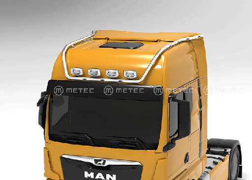 [2103854698] Stainless Steel Roof Light Bar "HYDRAMAX" for MAN TGX GX 2020 | 3 White + 10 Amber LEDs