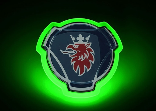 [2606240873G] Illuminated Scania LED Emblem - Green