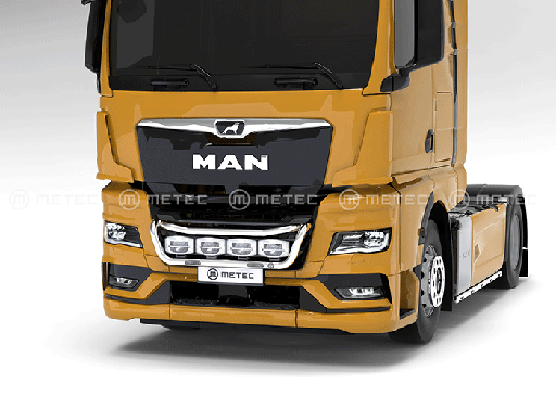 [2103854679] Stainless Steel Frontbar "TAILOR" for MAN TGX 2020 | 2 Strobe Lights