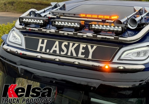 [DVA25/A] Aluminium VisorBar voor NGD DAF XF, XD & XG | 5 Oranje LEDs