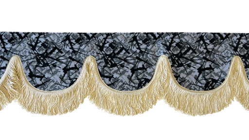 [44050303-1] Nedking Voorraamgordijn | Deense Pluche Grijs | Beige Franje's