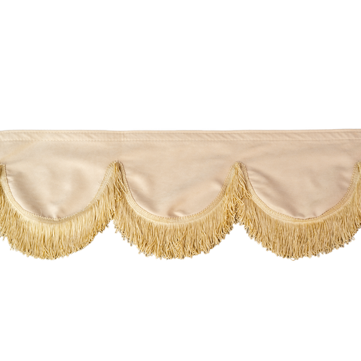 [44050312] Nedking Voorraamgordijn | Alcantara Beige / Suède Look | Beige Franjes