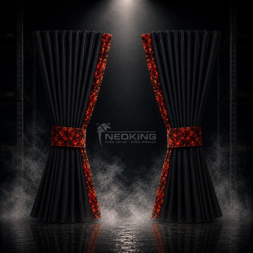 [44050201] Nedking Zijgordijnen | Deense Pluche Rood | 95cm