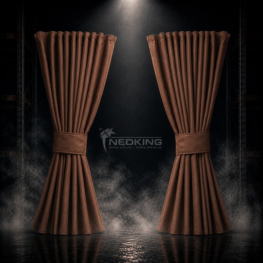 [44050103] Nedking Zijgordijnen | Alcantara Bruin / Suède Look | 95cm