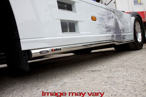 [DSA106] Aluminium SideBars voor DAF XF106 tot 2017 | Wielbasis 3800mm | 5 Oranje LEDs