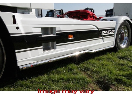 [DSS107] Stainless Steel SideBars for DAF XF106 Facelift | Wheelbase 3800mm | 5 Amber LEDs