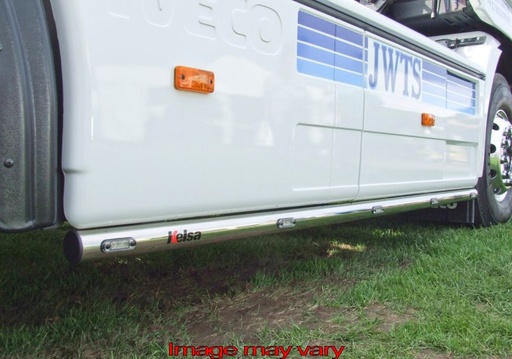 [ISA05] Aluminum Sidebars for Iveco Stralis Cube | Wheelbase 3800mm | 5 Amber LEDs