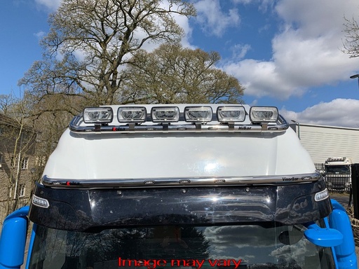 [IVS20/W] Stainless Steel VisorBar for Iveco S-Way AS | Wide Model with 5 White LEDs