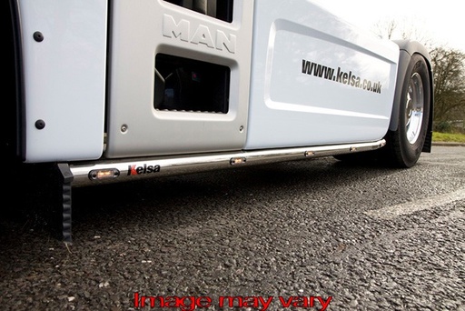 [MSS06] RVS SideBars voor MAN TGX Euro 6 | Wielbasis 3600mm | 5 Oranje LEDs