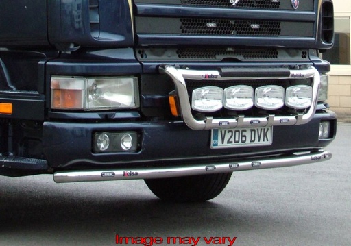 [SLA03/A] Aluminum LoBar for Scania 4 Series with Construction Bumper | 5 Amber LEDs