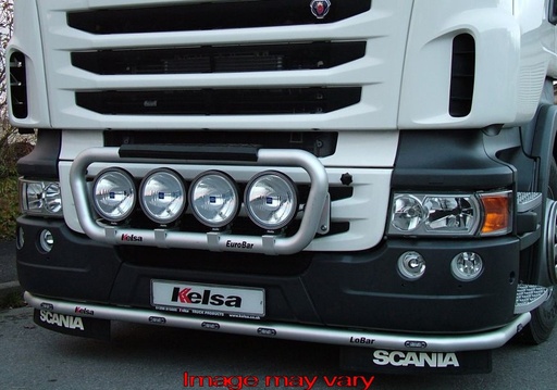 [SLA09/W] Aluminium LoBar voor Scania R2 met Hoge Bumper | 5 Witte & 2 Oranje LEDs