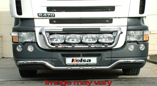 [SLS05A] Stainless Steel LoBar for Scania R1 with Low Bumper | 5 Amber LEDs