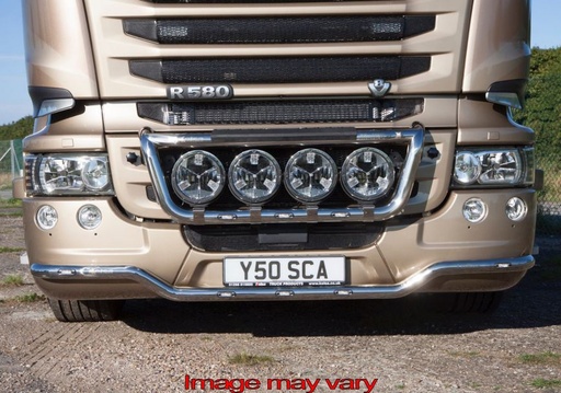 [SLS12/W] LoBar St. Steel - Scania R2 with Low Bumper (Front) - 5 White LED