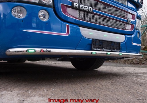 [SLS13/W] RVS LoBar voor Scania R2 met Lage Bumper | 5 Witte LEDs