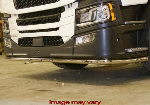 [SLS20/W] Stainless Steel LoBar for Scania NextGen R&S with High Bumper | 5 White & 2 Amber LEDs